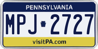 PA license plate MPJ2727