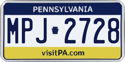 PA license plate MPJ2728