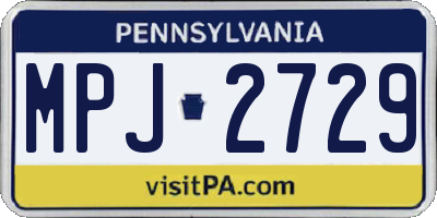 PA license plate MPJ2729