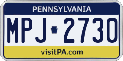 PA license plate MPJ2730