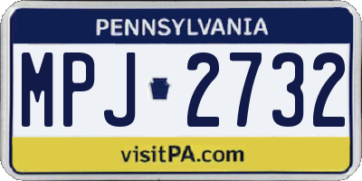 PA license plate MPJ2732