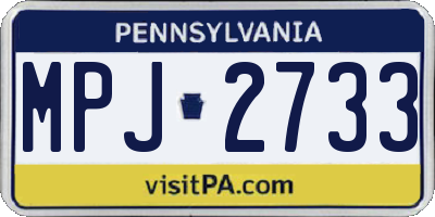 PA license plate MPJ2733