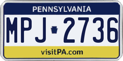 PA license plate MPJ2736