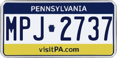 PA license plate MPJ2737