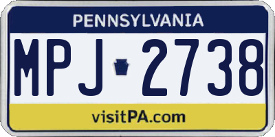 PA license plate MPJ2738