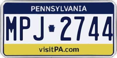 PA license plate MPJ2744