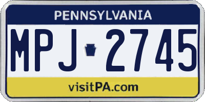PA license plate MPJ2745