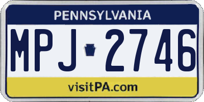 PA license plate MPJ2746