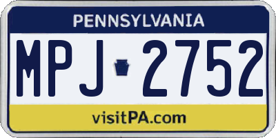 PA license plate MPJ2752