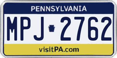 PA license plate MPJ2762