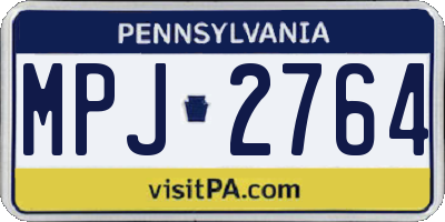 PA license plate MPJ2764