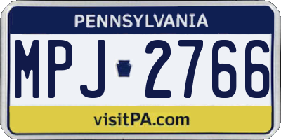 PA license plate MPJ2766