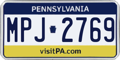 PA license plate MPJ2769