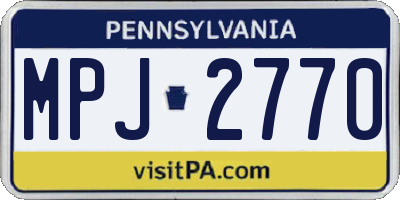 PA license plate MPJ2770