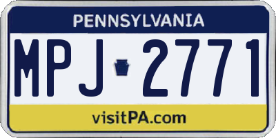 PA license plate MPJ2771