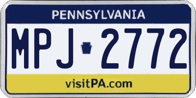 PA license plate MPJ2772