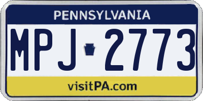PA license plate MPJ2773
