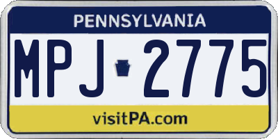 PA license plate MPJ2775
