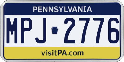 PA license plate MPJ2776