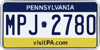 PA license plate MPJ2780