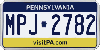 PA license plate MPJ2782