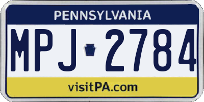 PA license plate MPJ2784