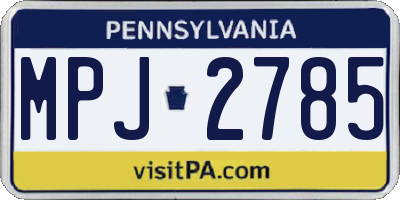 PA license plate MPJ2785