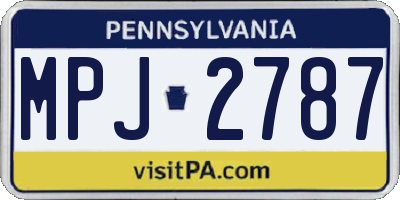 PA license plate MPJ2787