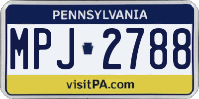 PA license plate MPJ2788