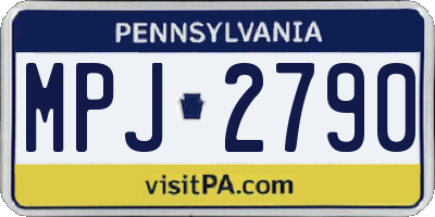 PA license plate MPJ2790
