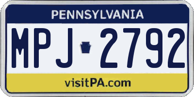 PA license plate MPJ2792