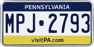 PA license plate MPJ2793