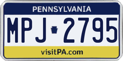 PA license plate MPJ2795