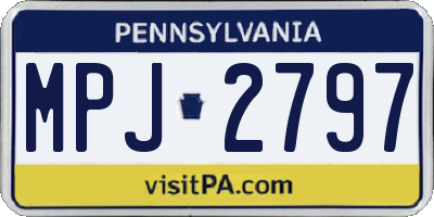 PA license plate MPJ2797