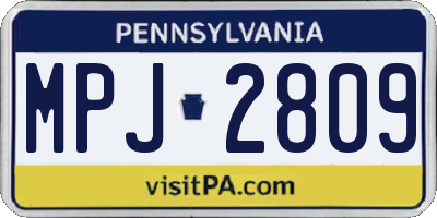 PA license plate MPJ2809