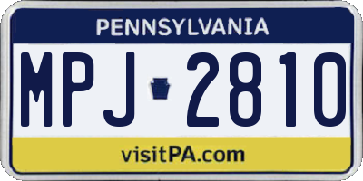 PA license plate MPJ2810