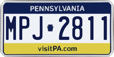 PA license plate MPJ2811