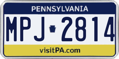 PA license plate MPJ2814