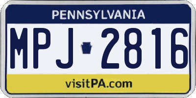 PA license plate MPJ2816