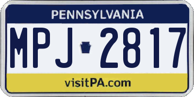 PA license plate MPJ2817