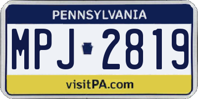 PA license plate MPJ2819