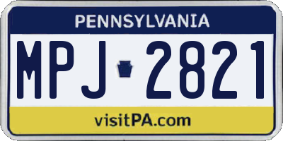 PA license plate MPJ2821