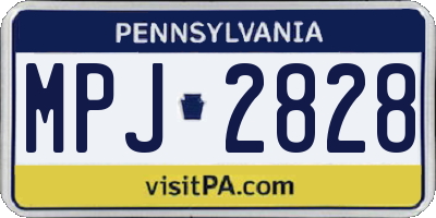 PA license plate MPJ2828