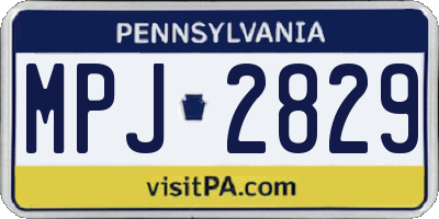 PA license plate MPJ2829