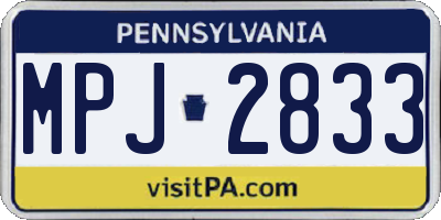 PA license plate MPJ2833