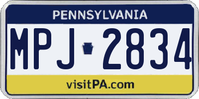 PA license plate MPJ2834