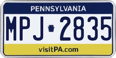PA license plate MPJ2835