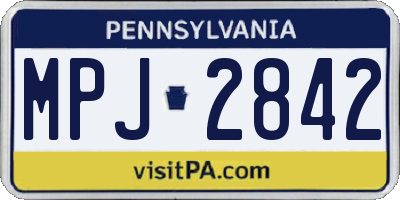 PA license plate MPJ2842