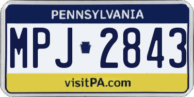 PA license plate MPJ2843