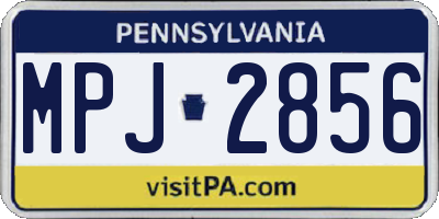 PA license plate MPJ2856